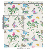 Schumacher Baudin Butterfly Turquoise Wallpaper