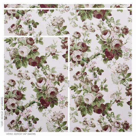 Schumacher Nancy Floral Grisaille Wallpaper - Eade's Wallpaper