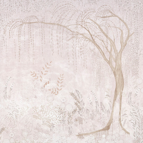 Schumacher Bisou Panel Set Blush Wallpaper