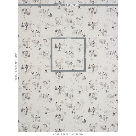 Schumacher Toile De Femmes Parchment Wallpaper - Eade's Wallpaper