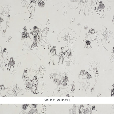 Schumacher Toile De Femmes Parchment Wallpaper - Eade's Wallpaper