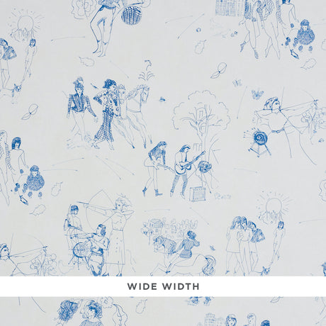 Schumacher Toile De Femmes Indigo Wallpaper - Eade's Wallpaper