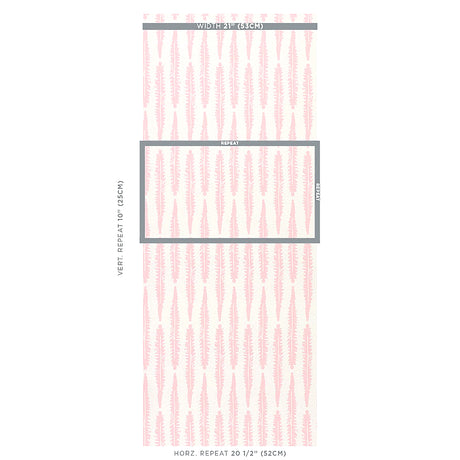 Schumacher Fern Pink Wallpaper