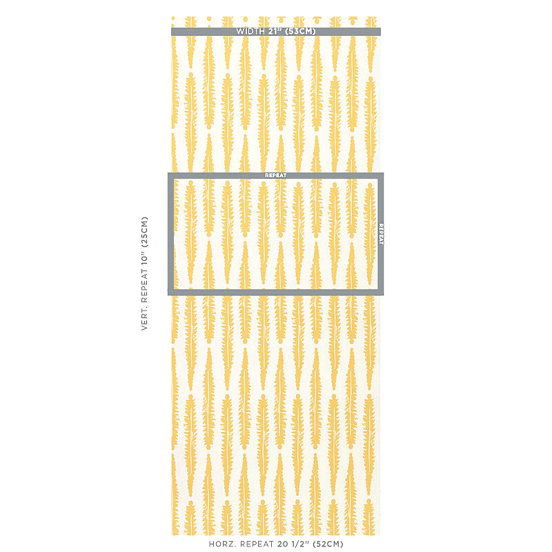 Schumacher Fern Mustard Wallpaper