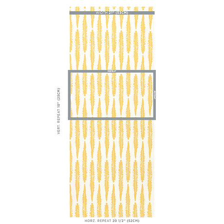 Schumacher Fern Mustard Wallpaper