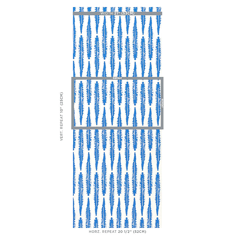 Schumacher Fern Blue Wallpaper