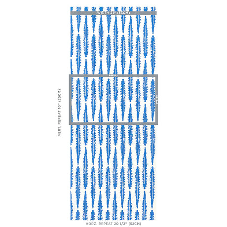 Schumacher Fern Blue Wallpaper