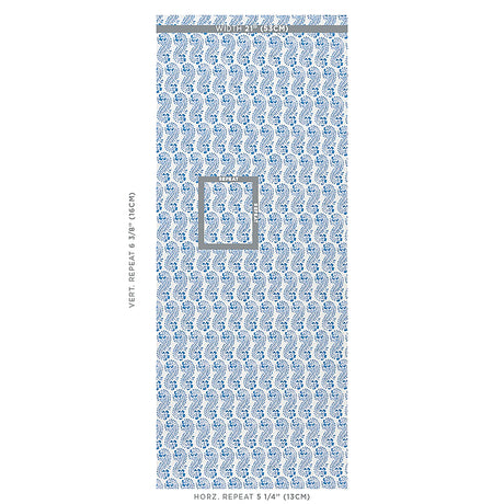 Schumacher Lani Blue Wallpaper - Eade's Wallpaper