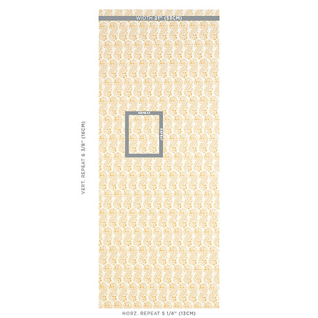 Schumacher Lani Gold Wallpaper - Eade's Wallpaper