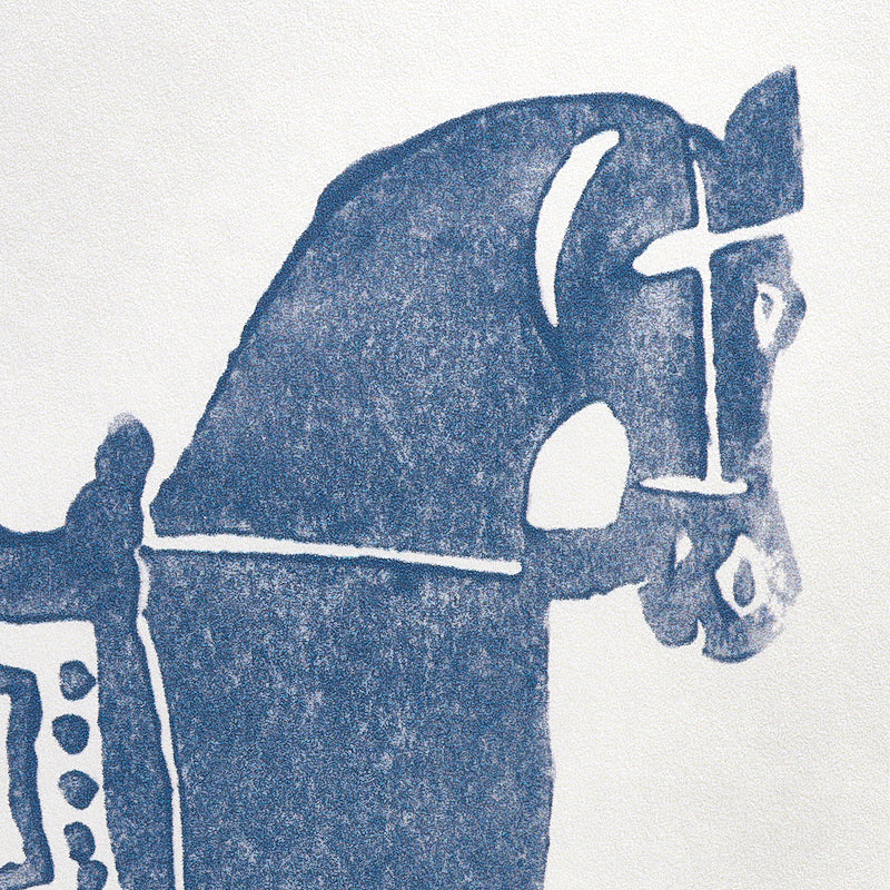 Schumacher Marwari Horse Navy Wallpaper - Eade's Wallpaper