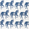 Schumacher Marwari Horse Navy Wallpaper - Eade's Wallpaper