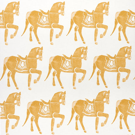 Schumacher Marwari Horse Mustard Wallpaper - Eade's Wallpaper
