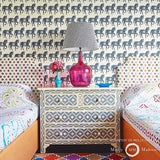 Schumacher Marwari Horse Pink Wallpaper - Eade's Wallpaper