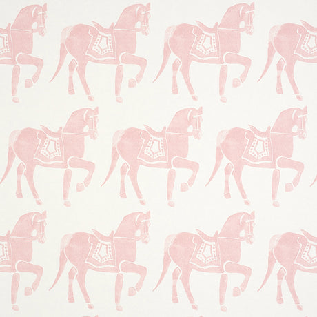 Schumacher Marwari Horse Pink Wallpaper - Eade's Wallpaper