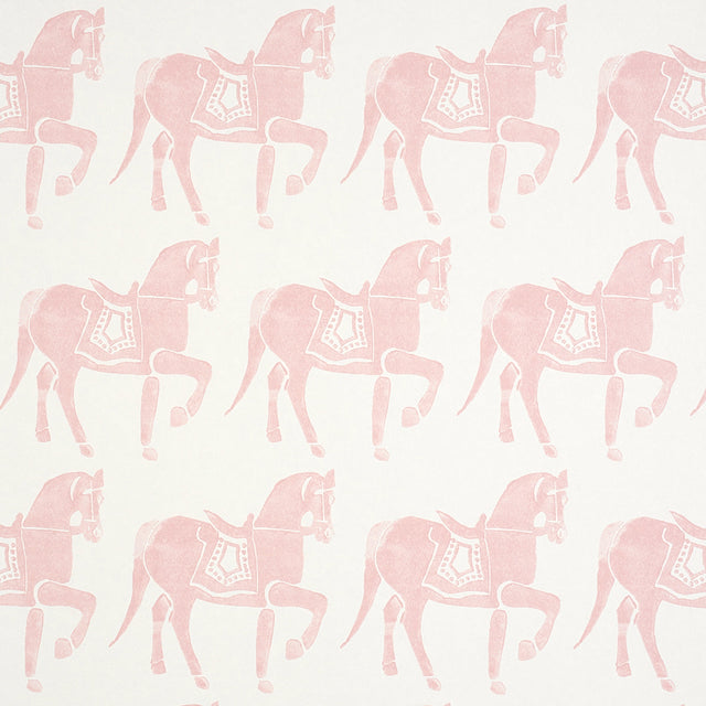 Schumacher Marwari Horse Pink Wallpaper - Eade's Wallpaper