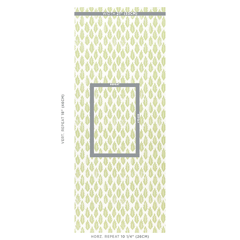 Schumacher Leaf Grass Green Wallpaper - Eade's Wallpaper