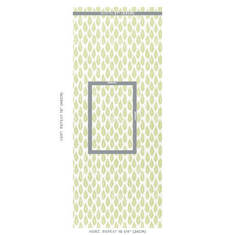 Schumacher Leaf Grass Green Wallpaper - Eade's Wallpaper