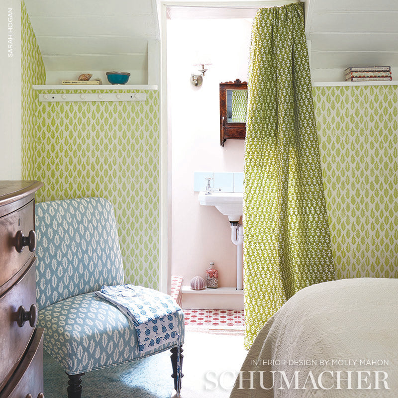Schumacher Leaf Grass Green Wallpaper - Eade's Wallpaper