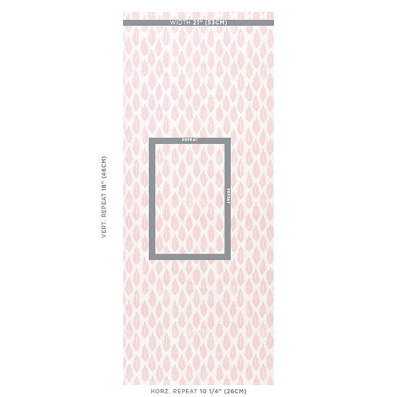 Schumacher Leaf Pink Wallpaper - Eade's Wallpaper