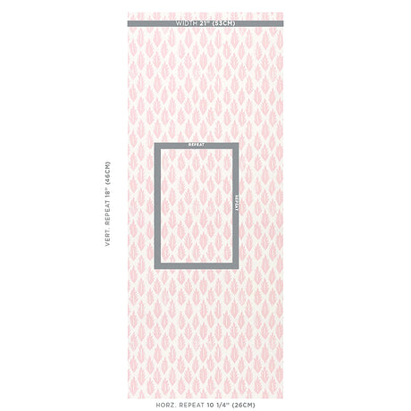 Schumacher Leaf Pink Wallpaper - Eade's Wallpaper