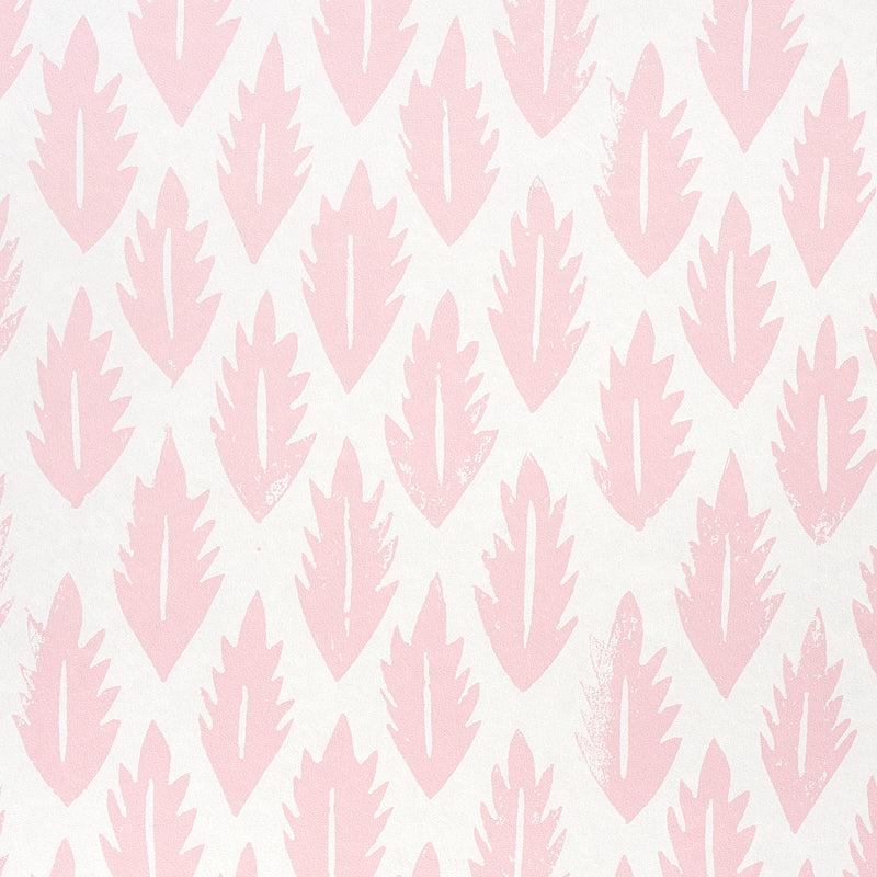 Schumacher Leaf Pink Wallpaper - Eade's Wallpaper
