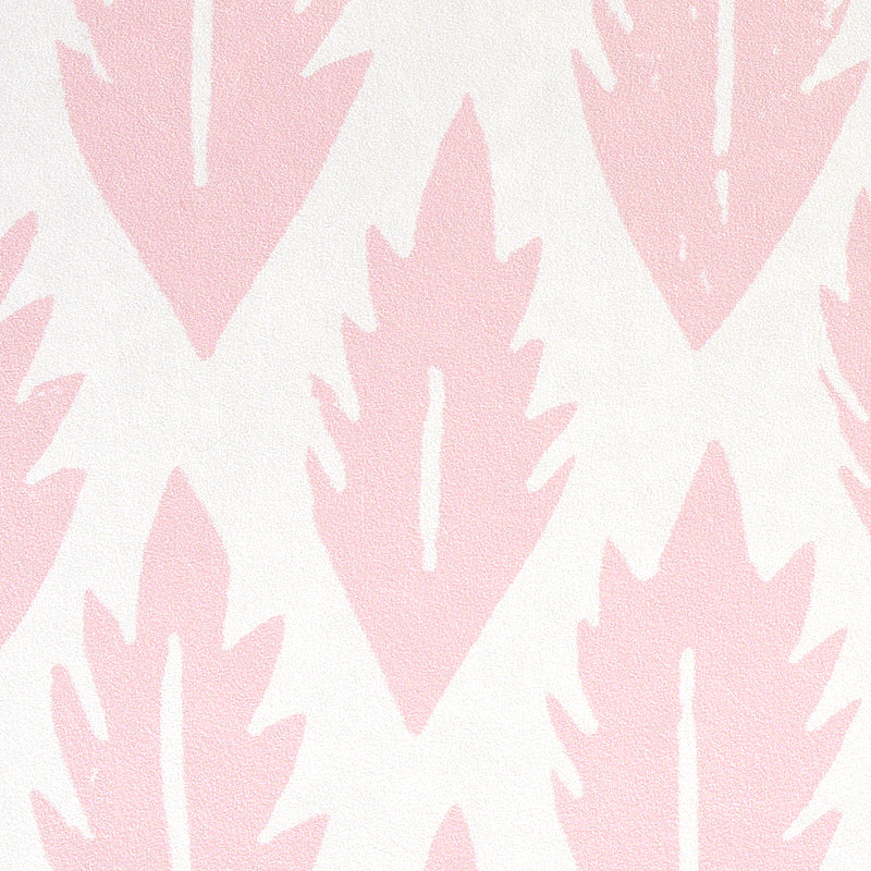 Schumacher Leaf Pink Wallpaper - Eade's Wallpaper