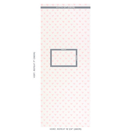 Schumacher Hearts Pink Wallpaper