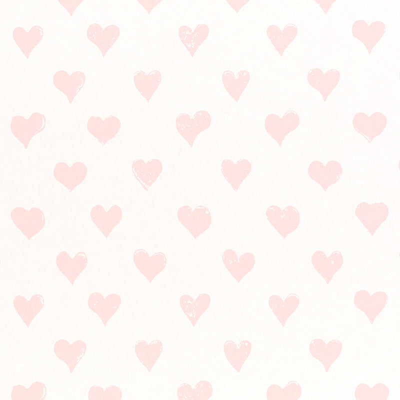 Schumacher Hearts Pink Wallpaper