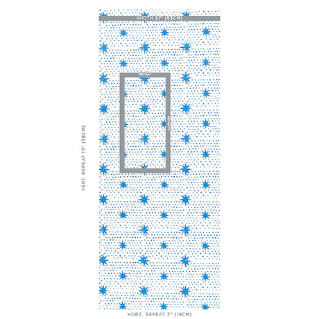 Schumacher Spot & Star Blue Wallpaper - Eade's Wallpaper