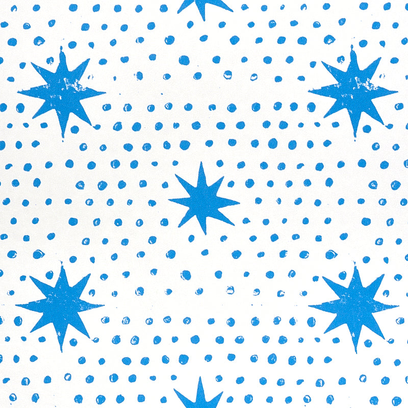 Schumacher Spot & Star Blue Wallpaper - Eade's Wallpaper