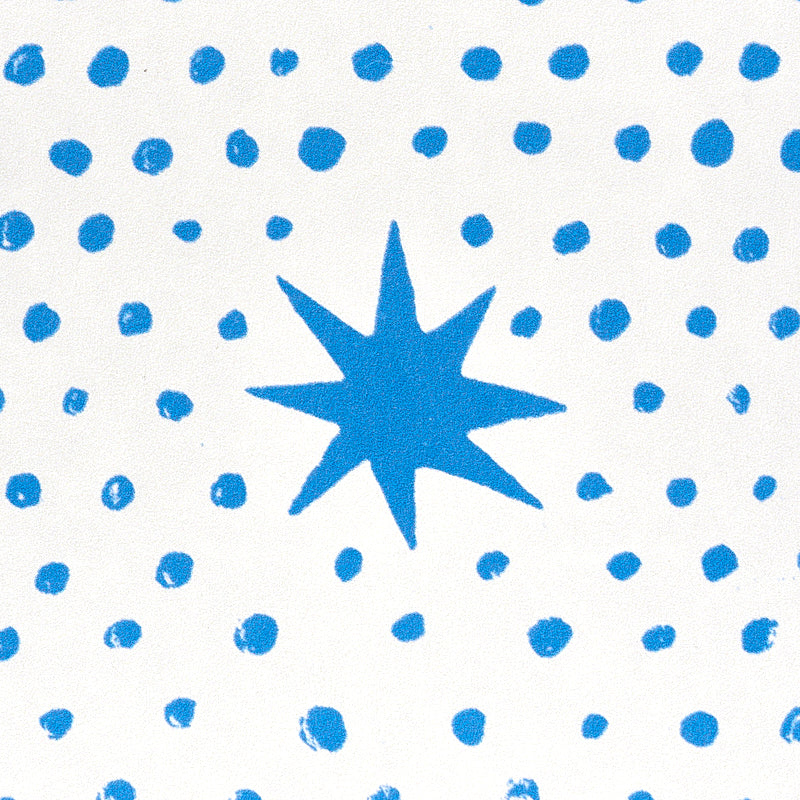 Schumacher Spot & Star Blue Wallpaper - Eade's Wallpaper