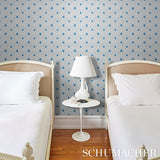 Schumacher Spot & Star Blue Wallpaper - Eade's Wallpaper