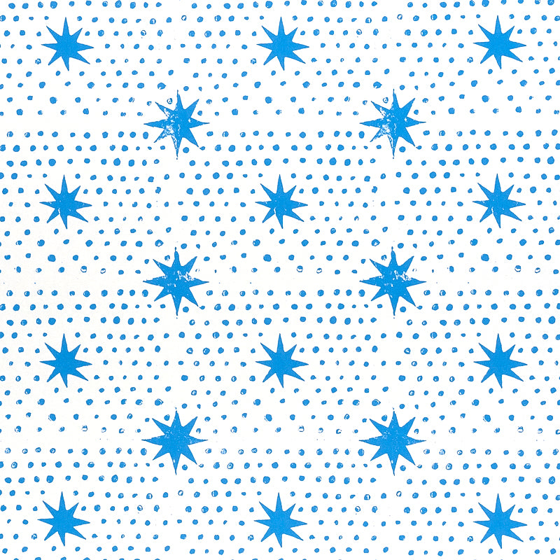 Schumacher Spot & Star Blue Wallpaper - Eade's Wallpaper