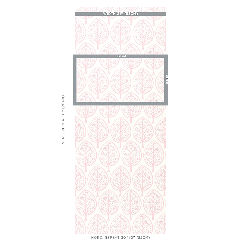 Schumacher Tree Pink Wallpaper - Eade's Wallpaper