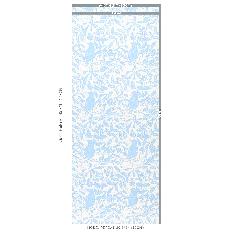 Schumacher Bird & Bee Sky Wallpaper