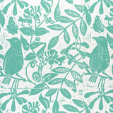 Schumacher Bird & Bee Seaglass Wallpaper