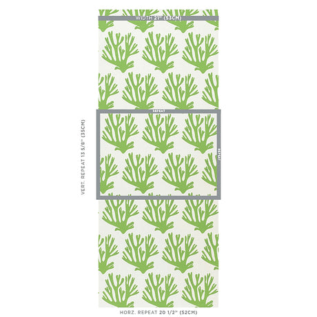 Schumacher Coral Green Wallpaper
