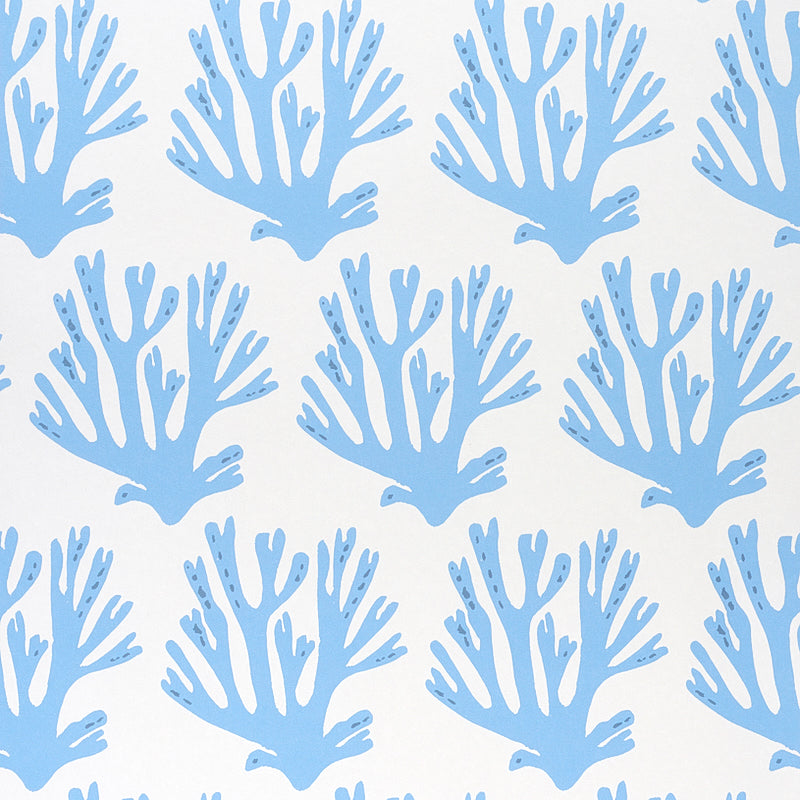 Schumacher Coral Blue Wallpaper