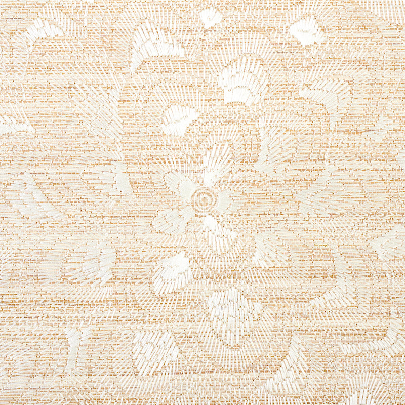 Schumacher Lotus Embroidery Sisal Ivory Wallpaper - Eade's Wallpaper