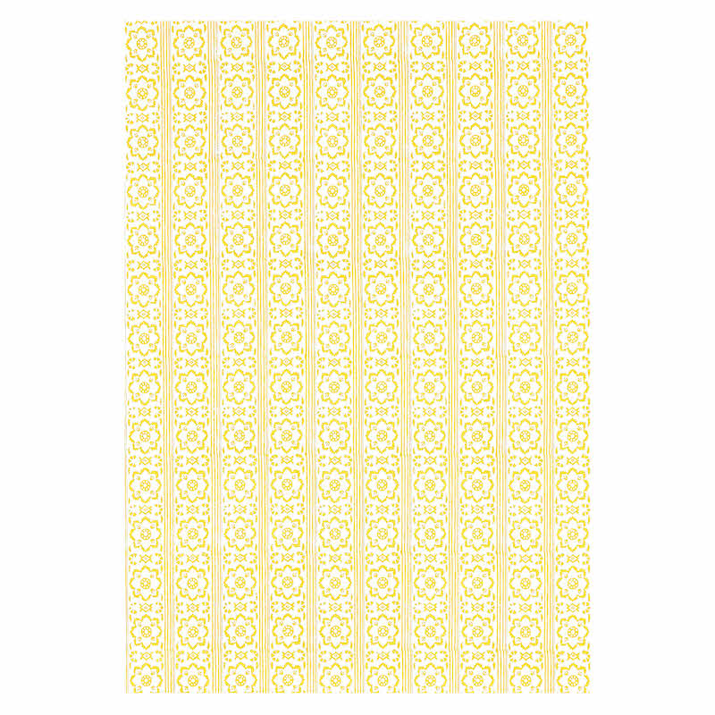 Schumacher Sunda Hand Blocked Print Yellow Wallpaper - Eade's Wallpaper
