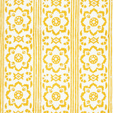 Schumacher Sunda Hand Blocked Print Yellow Wallpaper - Eade's Wallpaper