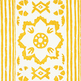 Schumacher Sunda Hand Blocked Print Yellow Wallpaper - Eade's Wallpaper