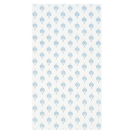 Schumacher Dahlia Hand Blocked Print Blue Wallpaper