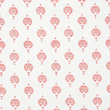 Schumacher Dahlia Hand Blocked Print Red Wallpaper