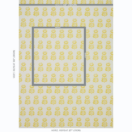 Schumacher Rosenborg Yellow Wallpaper - Eade's Wallpaper