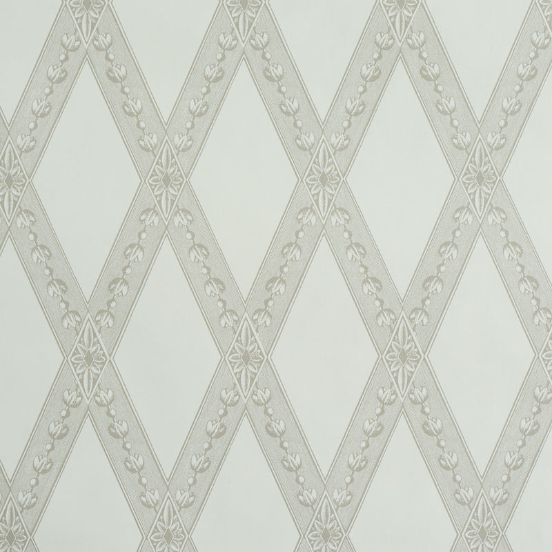 Schumacher Les Losanges Toile Stone Wallpaper - Eade's Wallpaper
