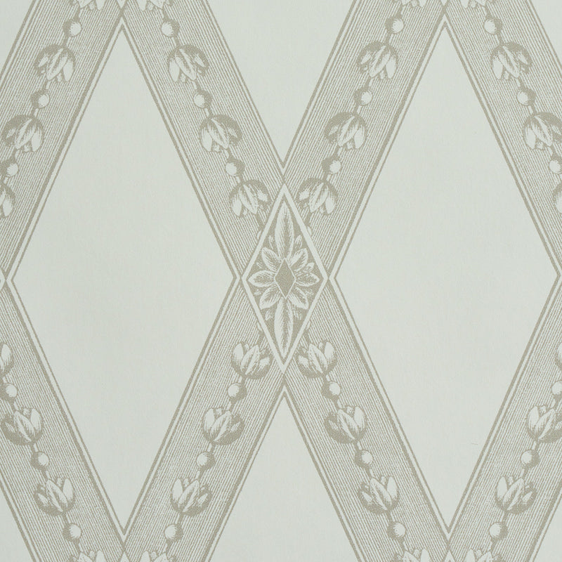 Schumacher Les Losanges Toile Stone Wallpaper - Eade's Wallpaper