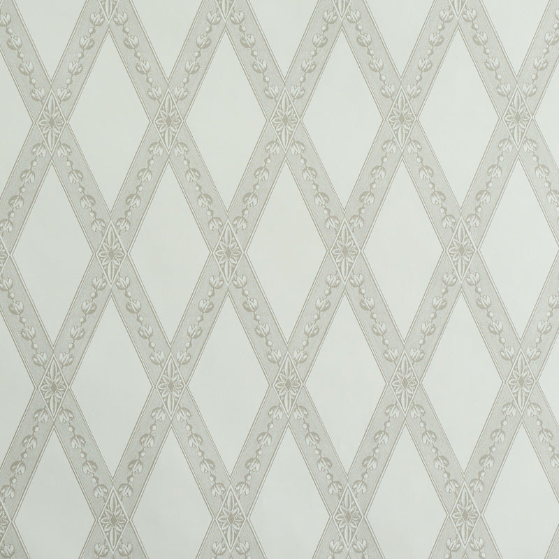 Schumacher Les Losanges Toile Stone Wallpaper - Eade's Wallpaper