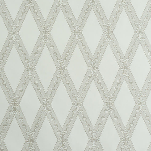 Schumacher Les Losanges Toile Stone Wallpaper - Eade's Wallpaper