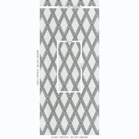 Schumacher Les Losanges Toile Carbon Wallpaper - Eade's Wallpaper